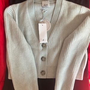 Allude v- neck cropped cashmere cardigan brand new never worn , medium